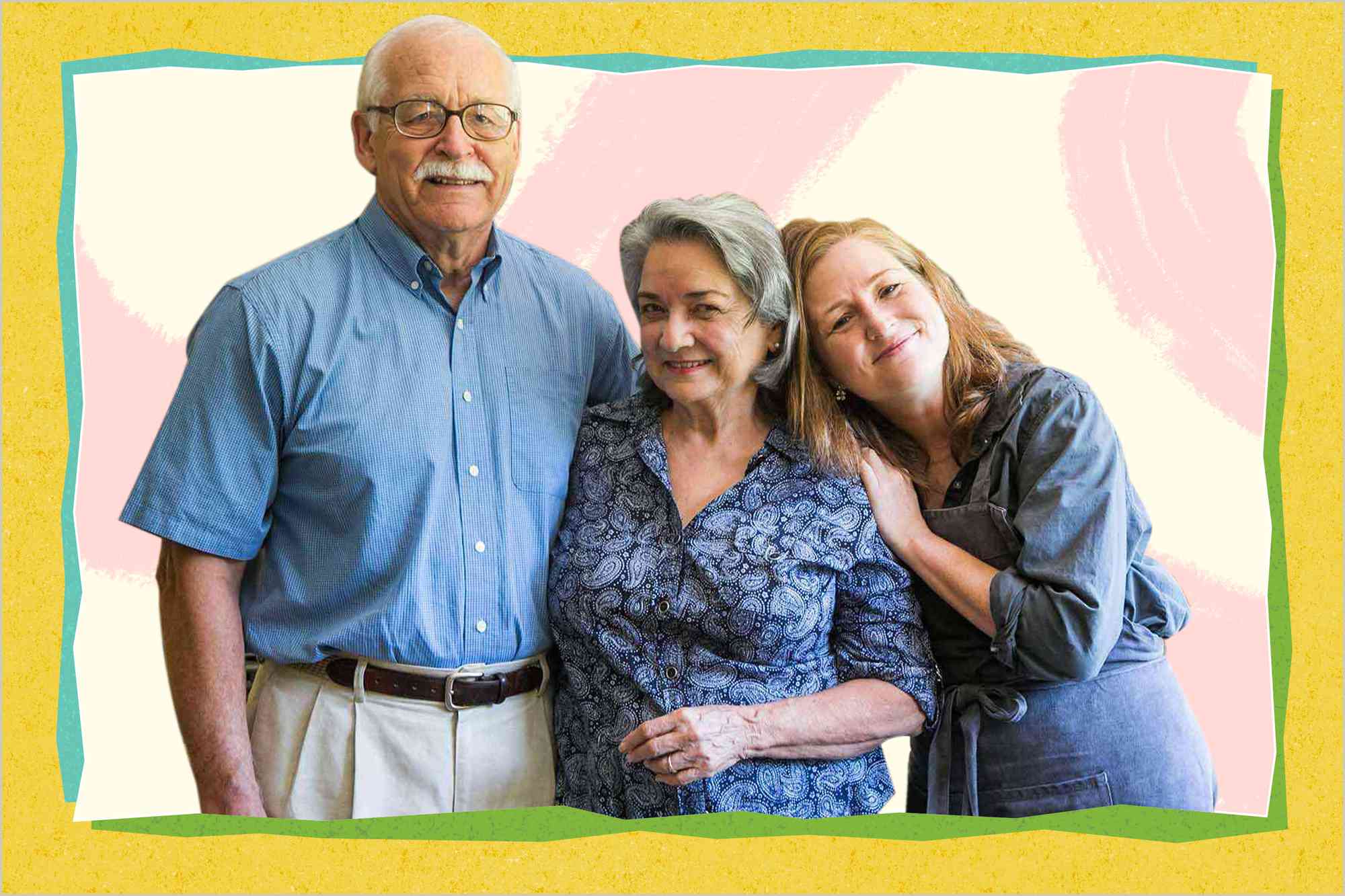 Elise Bauer with her dad and mom