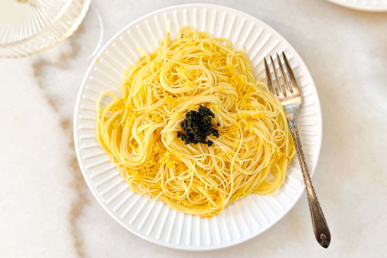 Lemon Capellini with Caviar