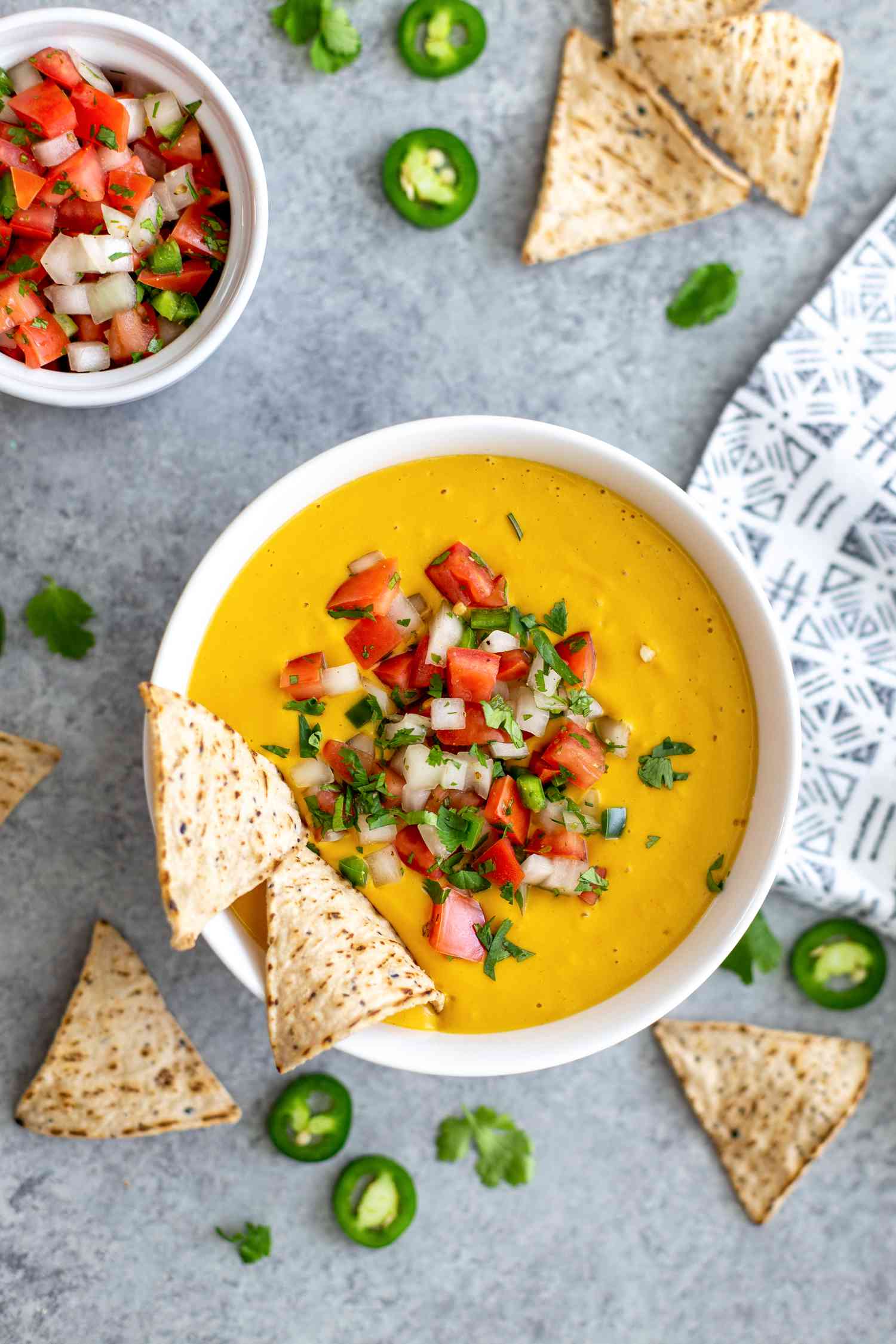 Plated Creamy vegan queso recipe