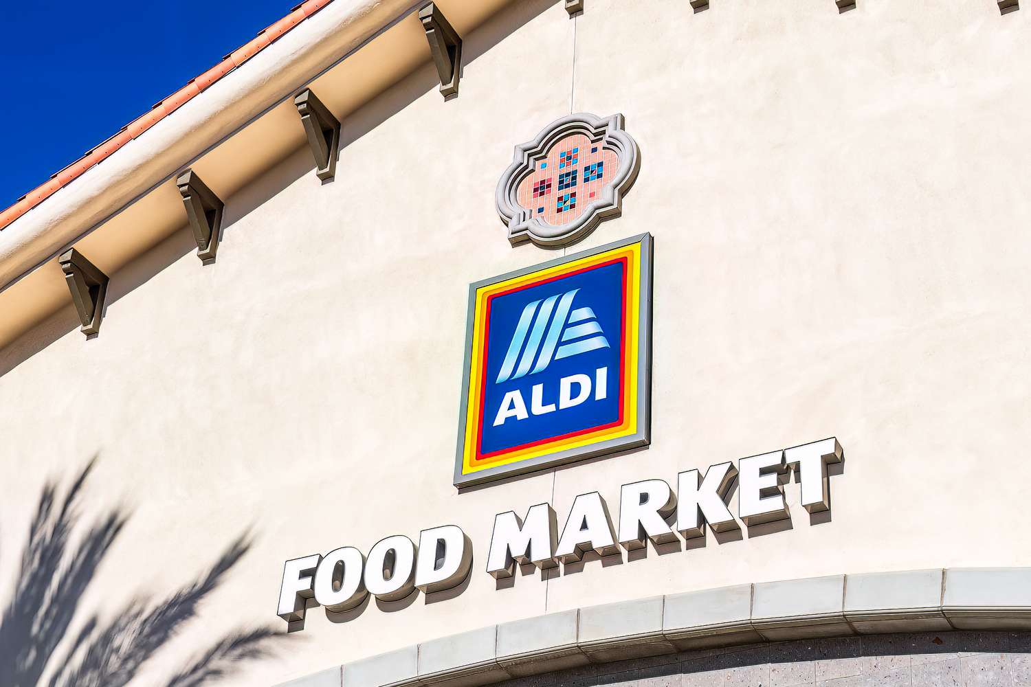 Aldi Food Market store exterior featuring logo and signage
