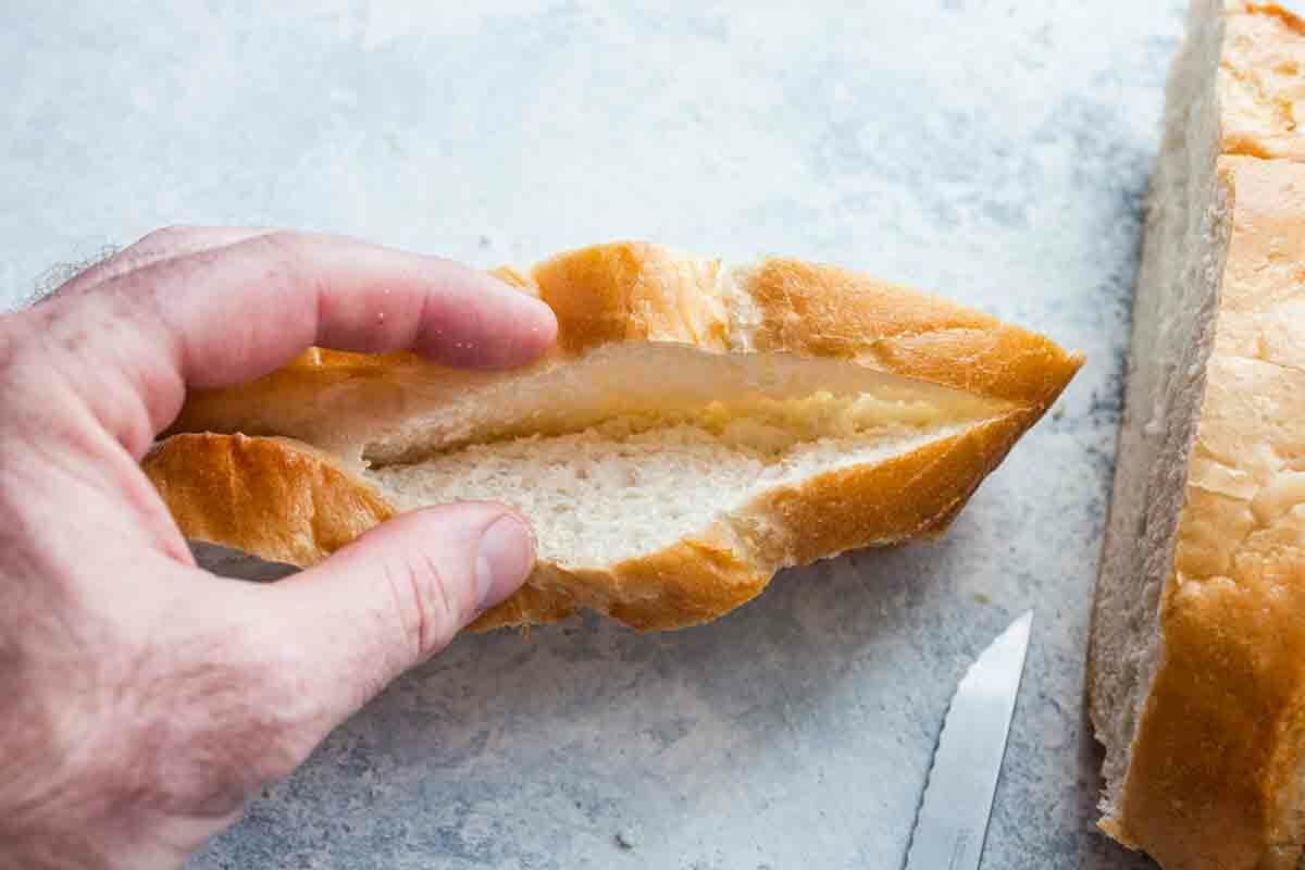 How to Make Stuffed French Toast at Home make a slit in the bread