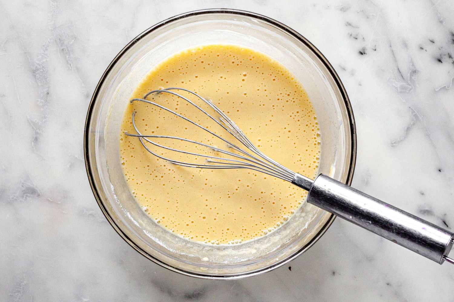Bowl of Wet Ingredients for Blackberry Muffins Recipe