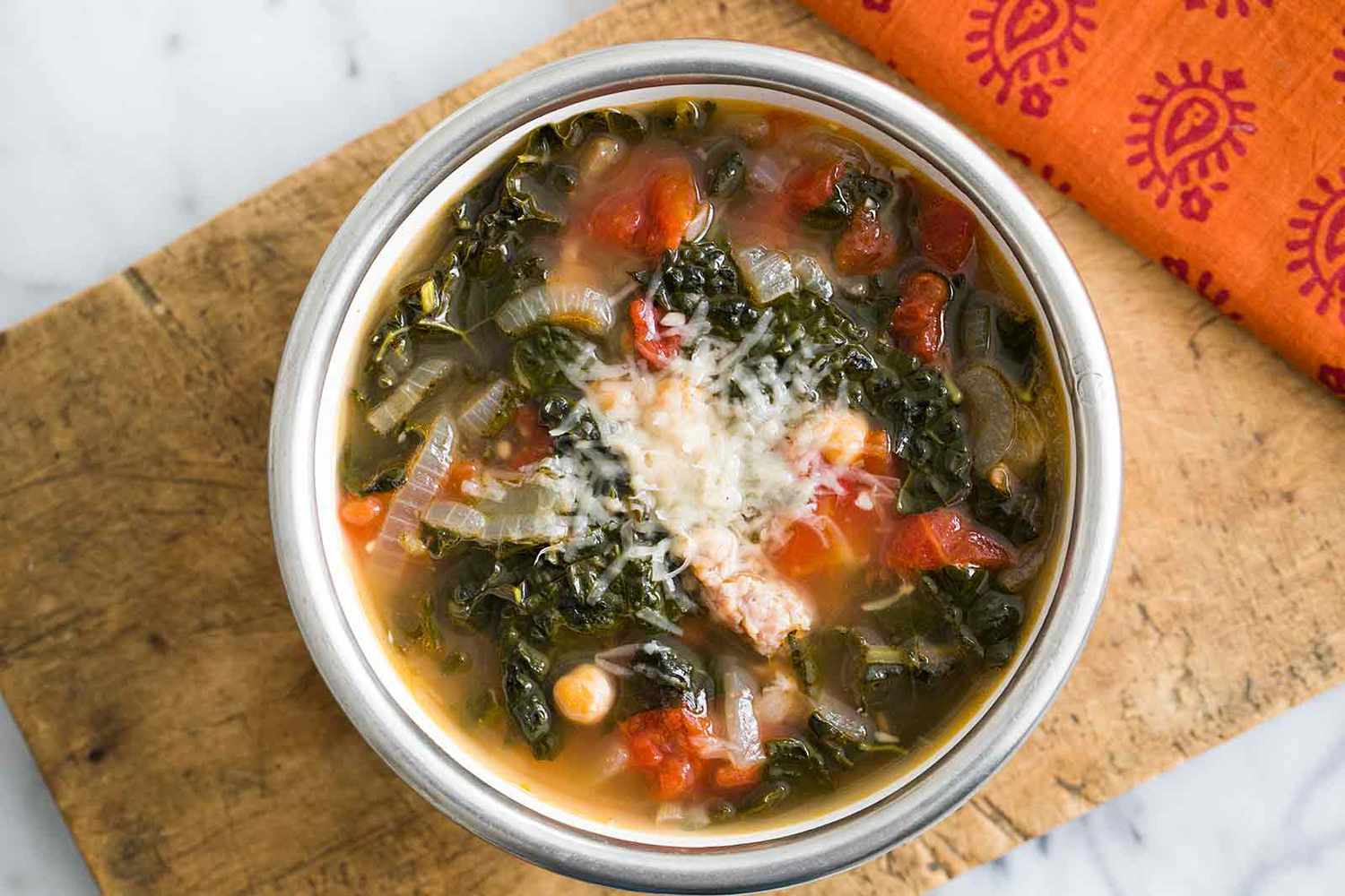 Kale Sausage Chickpea Soup
