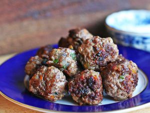 Greek Meatballs on serving plate