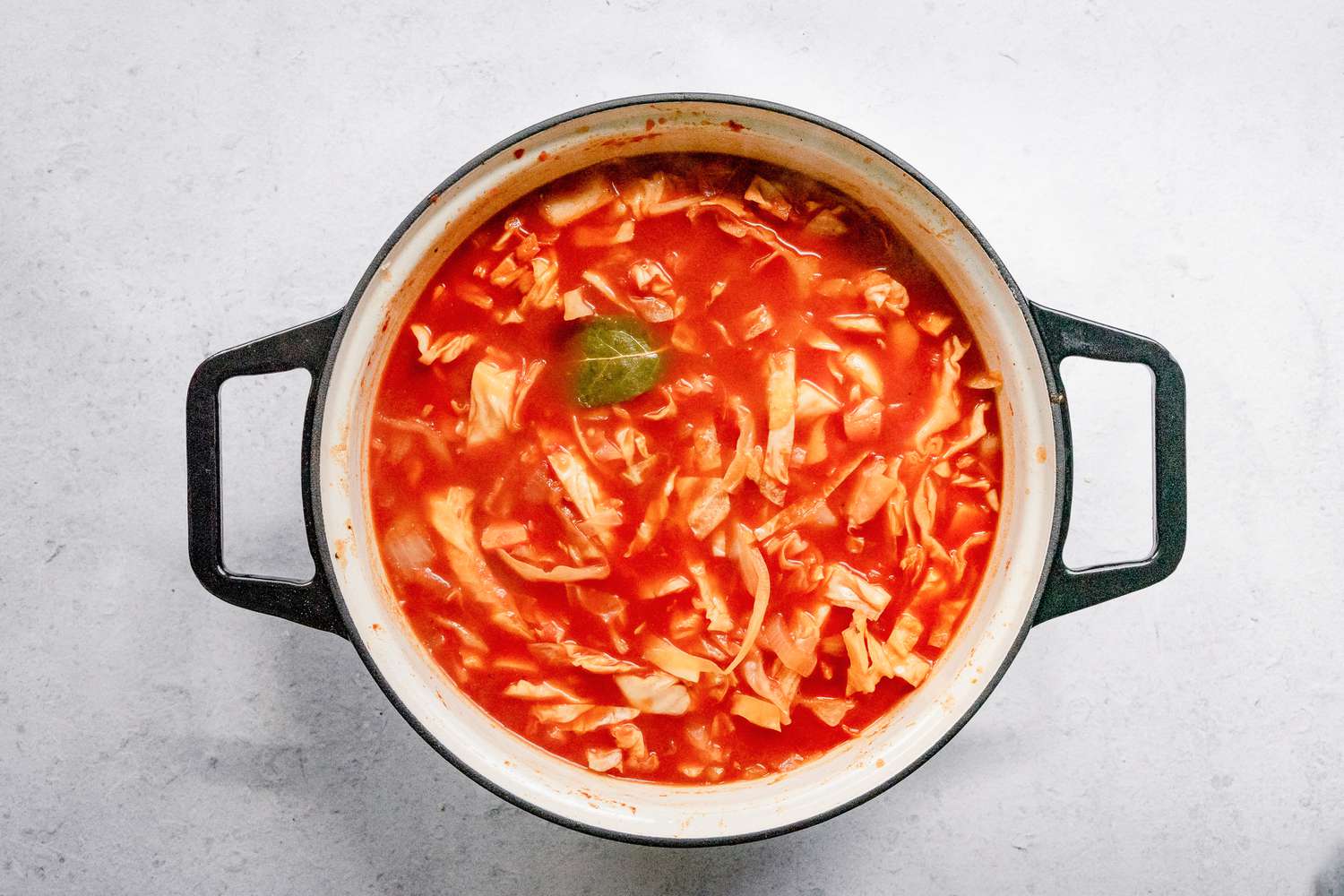 Broth Added to Sweet and Sour Cabbage Soup