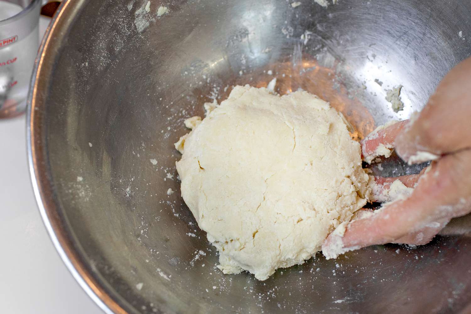 Pie Dough Made by Hand in a Bowl