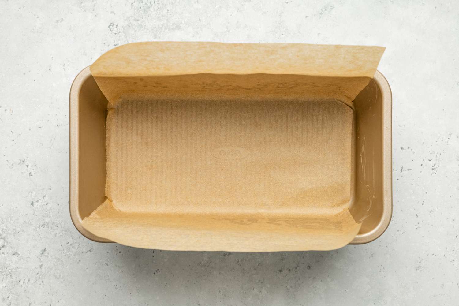 Parchment Lined Bread Loaf for Chocolate Chip Banana Bread Recipe