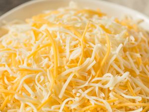 A bowl of shredded cheese