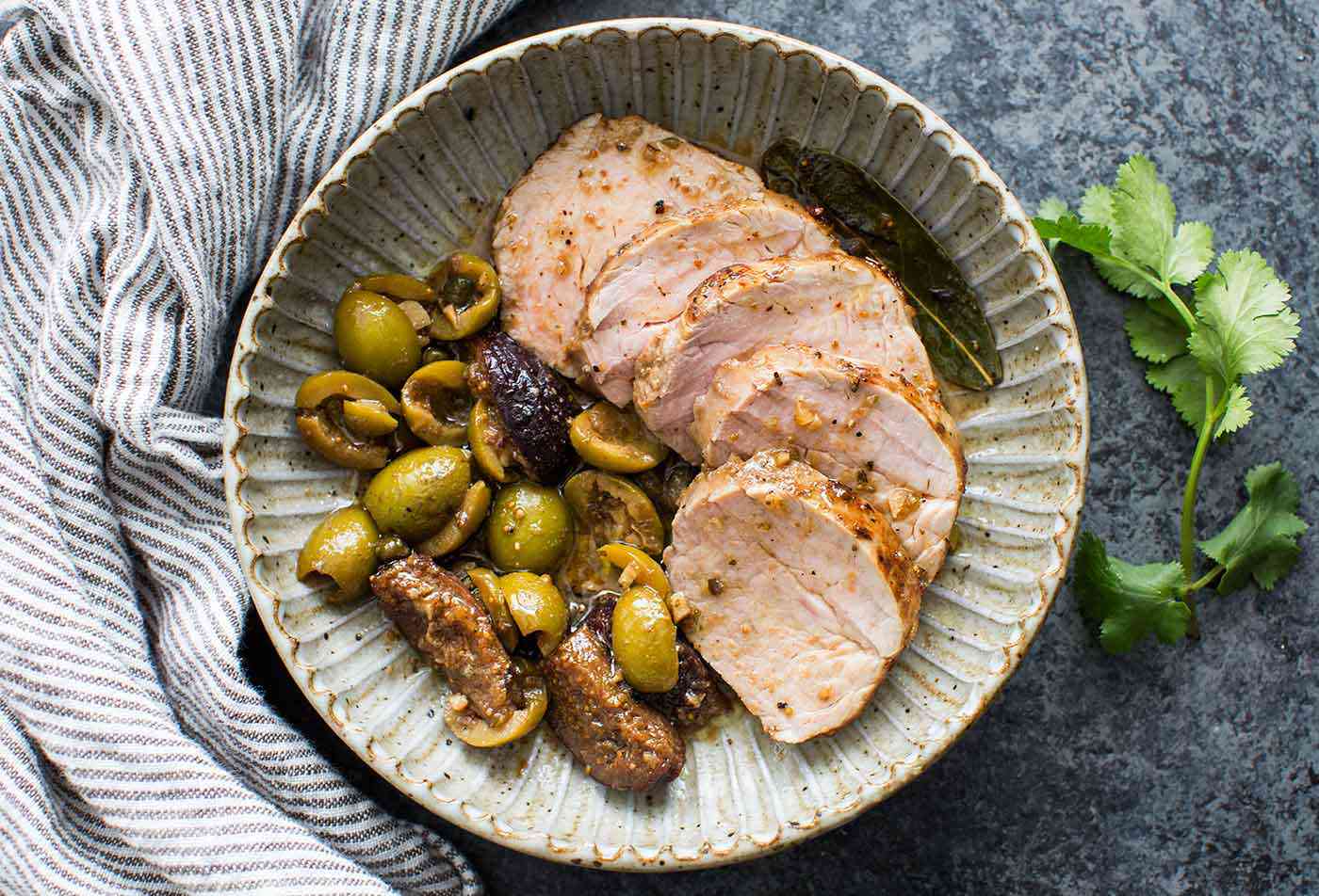 Pork Tenderloin with Figs and Olives