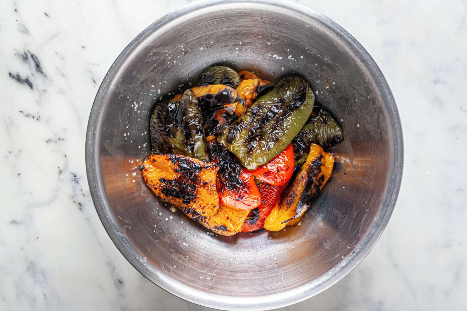 Grilled Peppers in Bowl
