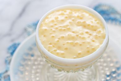 Tapioca Pudding in a glass dish