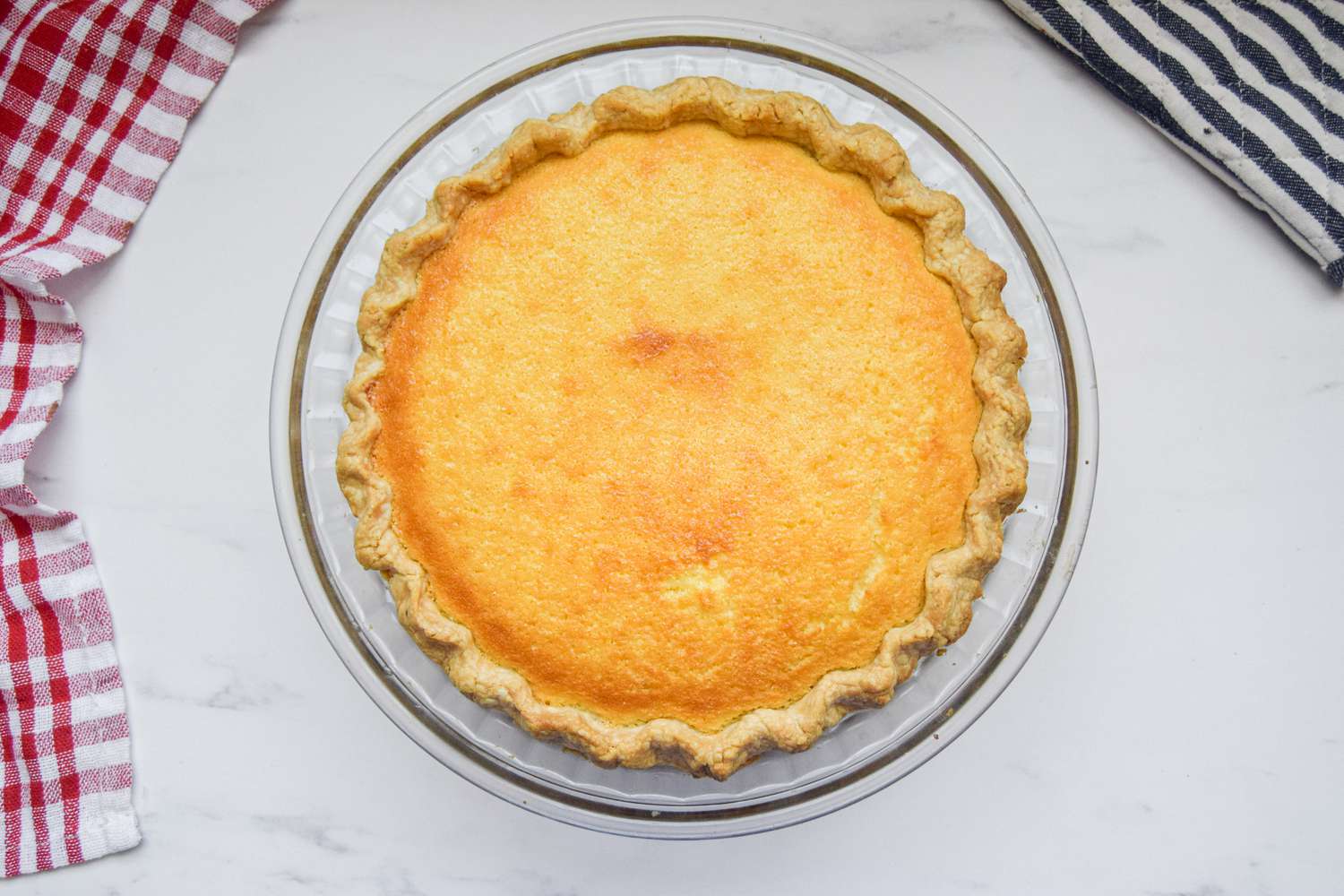 A baked buttermilk pie.
