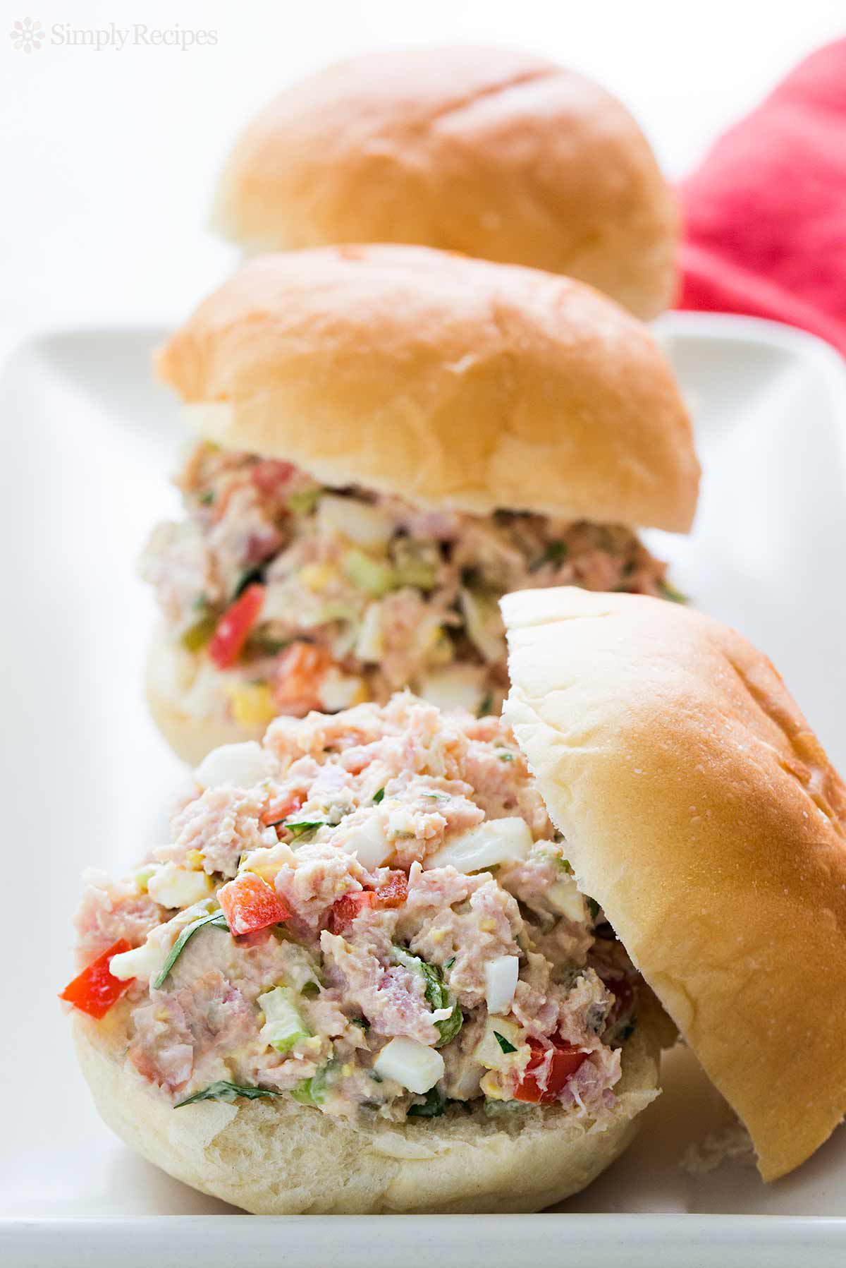 Ham salad sandwiches ready to eat