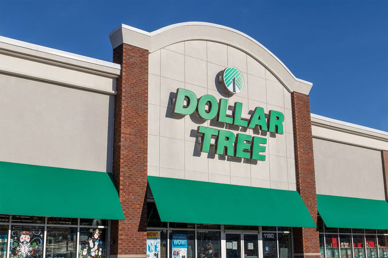 The facade of a Dollar Tree store with its sign prominently displayed