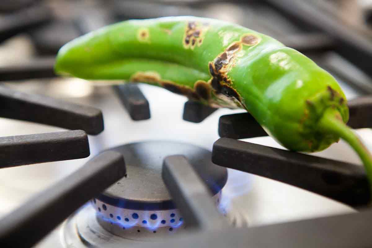 roast green chiles for enchiladas
