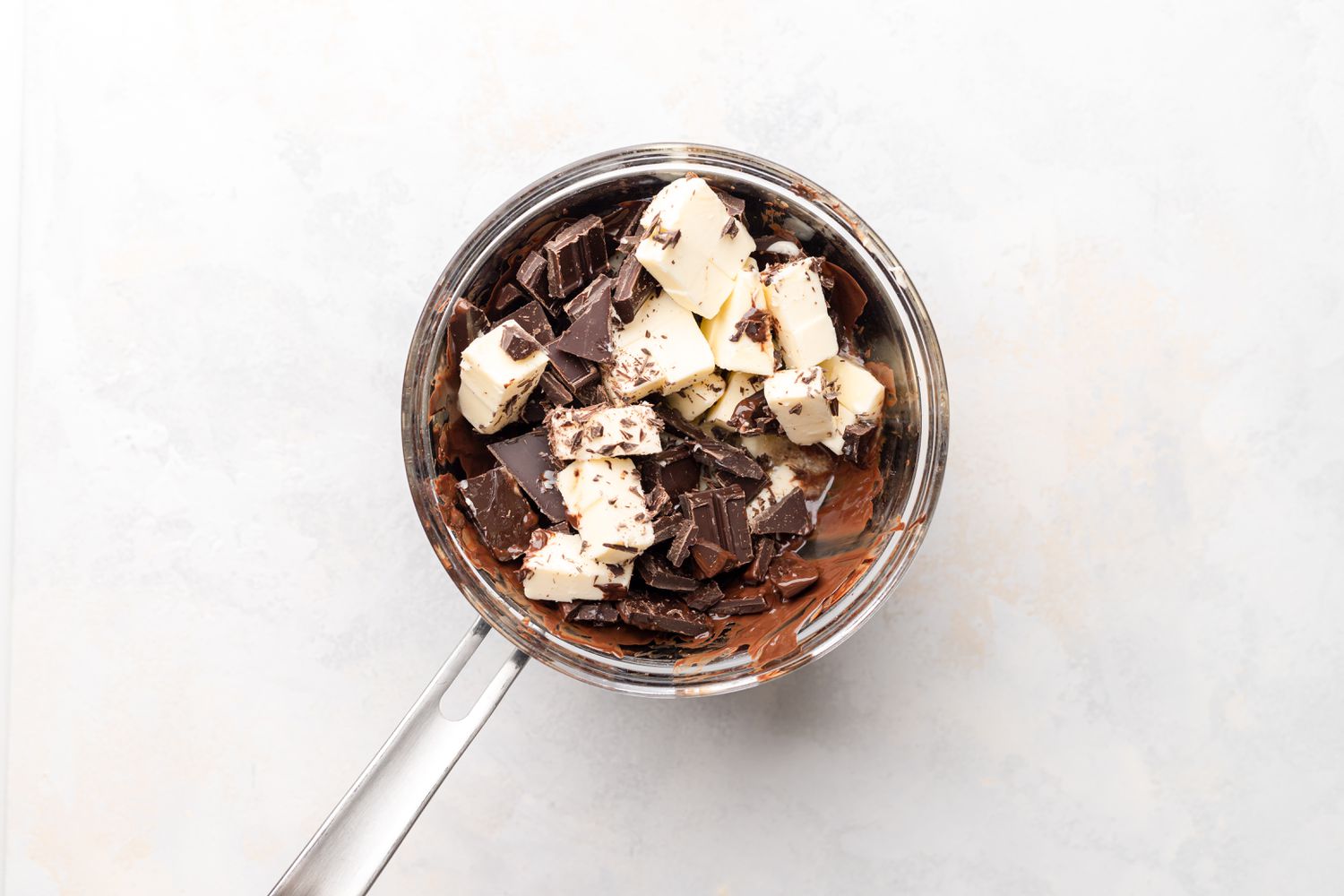 Butter and Chocolate Melted in a Pot 