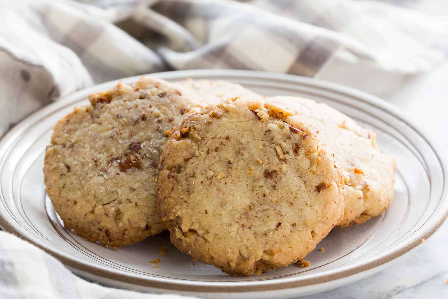 Butter Pecan Cookies Recipe served on a plate