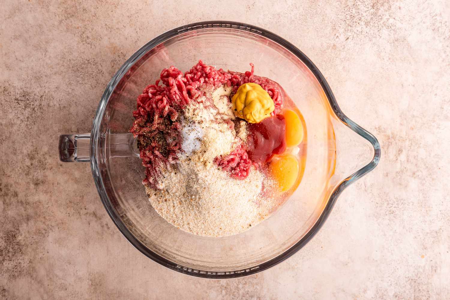 Mixer Bowl With Easy Meatloaf Ingredients (Minus the Milk)