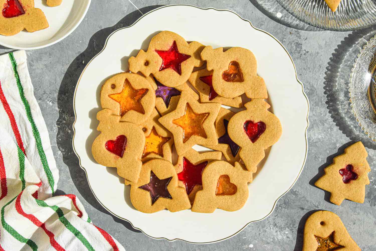 Stained Glass Cookies on a Plate
