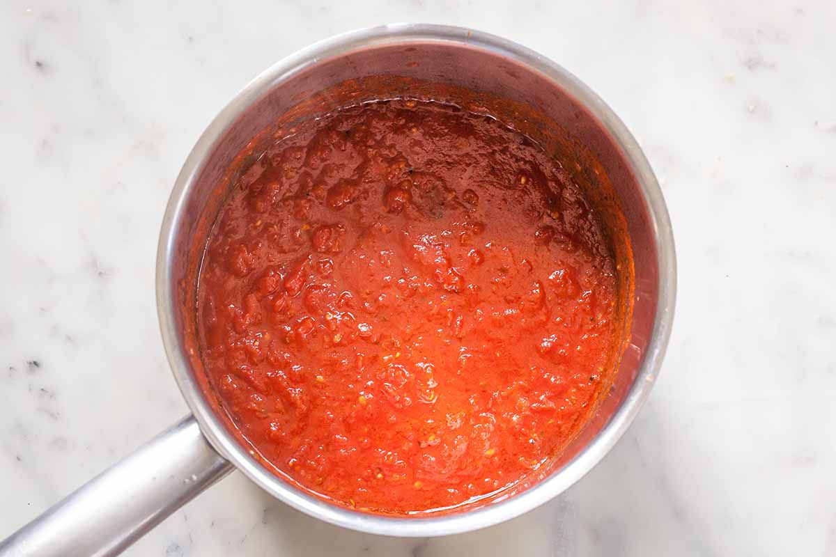 Baked Chicken Parmesan Recipe cook the sauce