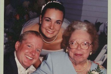 Molly Adams with her grandmother