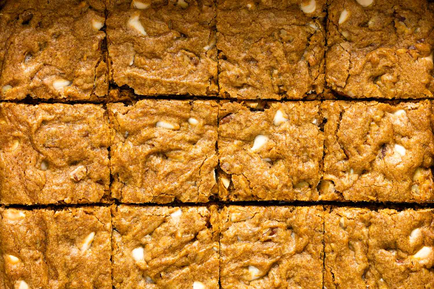 Pumpkin Blondies Cut into Bars