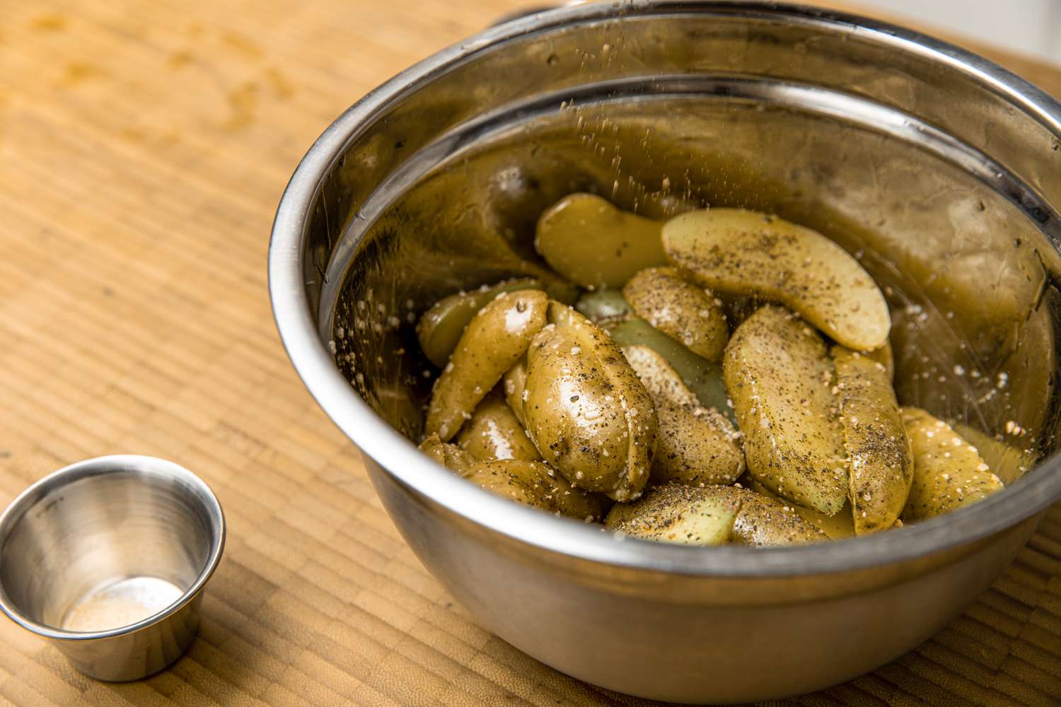 Fingerling Potatoes Mixed With Seasoning