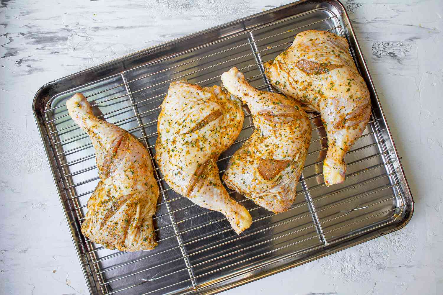 Chicken on sheet pan for chicken yassa