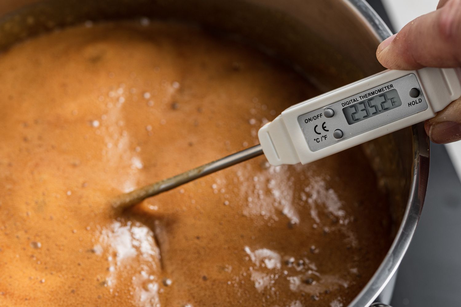 235°F temperature candy mixture for pecan praline recipe