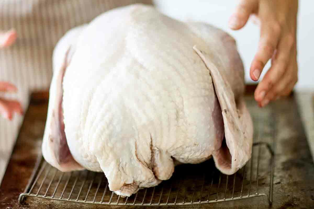 Dry Brined Turkey - transfer to rack