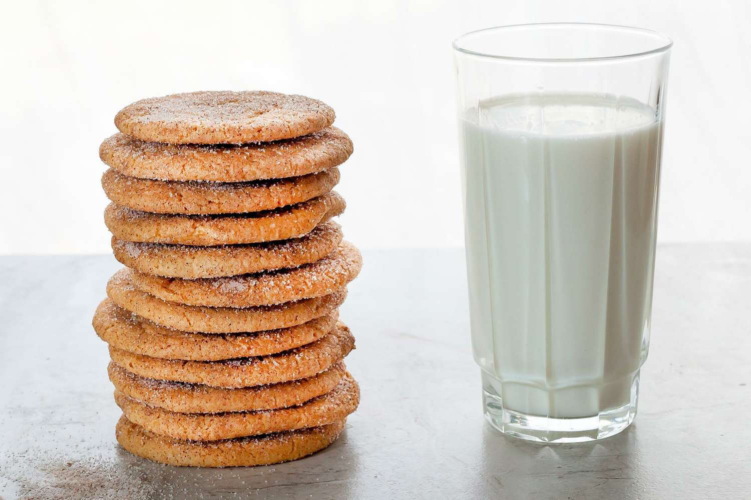 brown sugar snickerdoodles next to a glass of milk