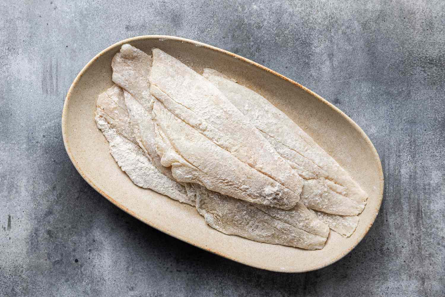 Fish Dredged in Flour for Sole Filet 