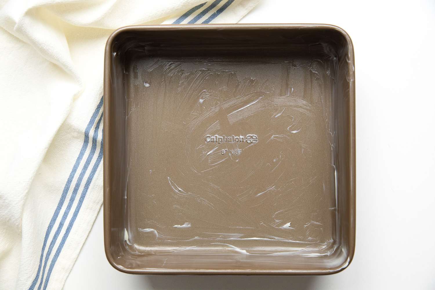 Buttered Baking Pan for Cassava Cake Recipe