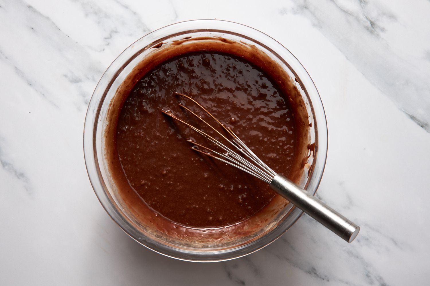Bump cake batter in a bowl 