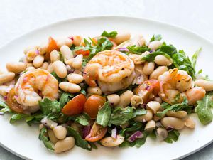 Shrimp Arugula White Bean Salad