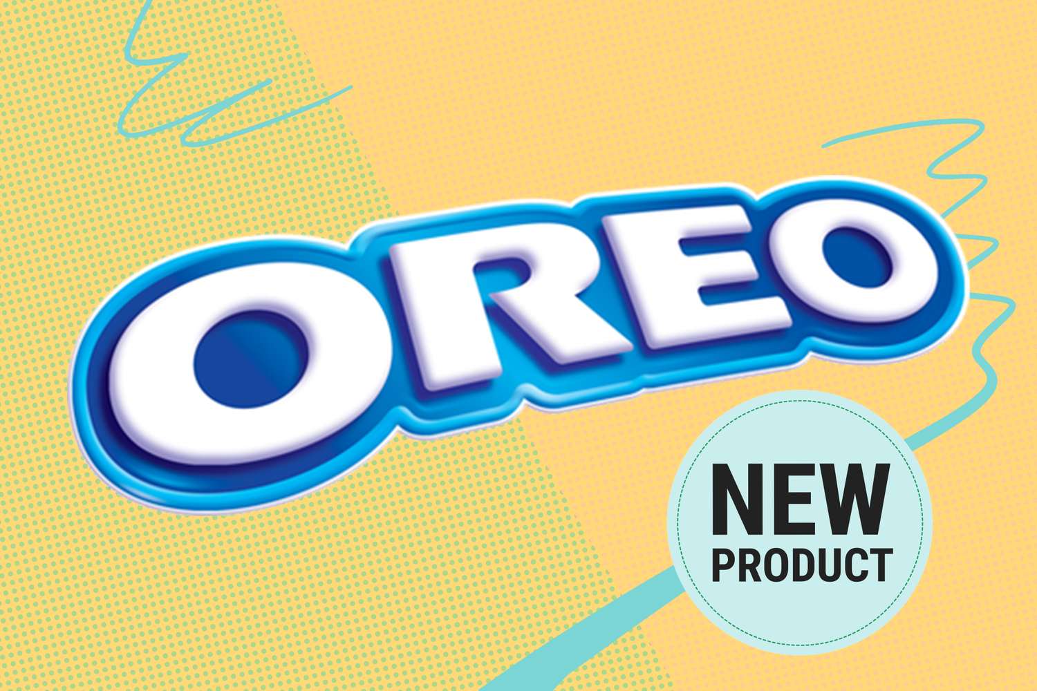 Oreo logo with a text badge reading new product