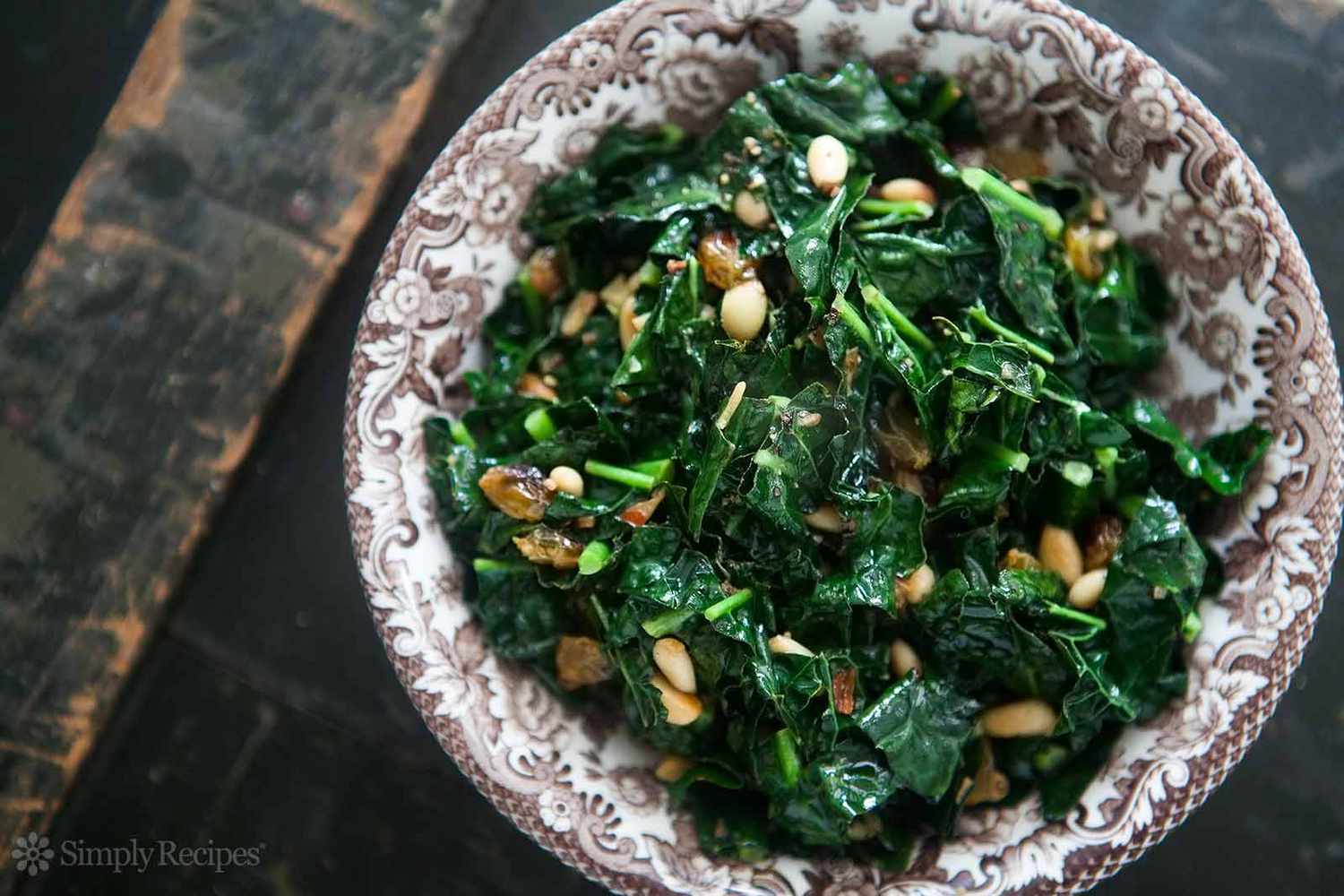 Sauteed Greens with pine nuts and raisins