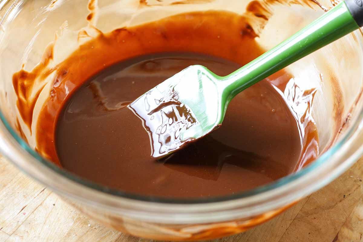 Chocolate Peanut Butter Brownie Recipe melted butter and chocolate