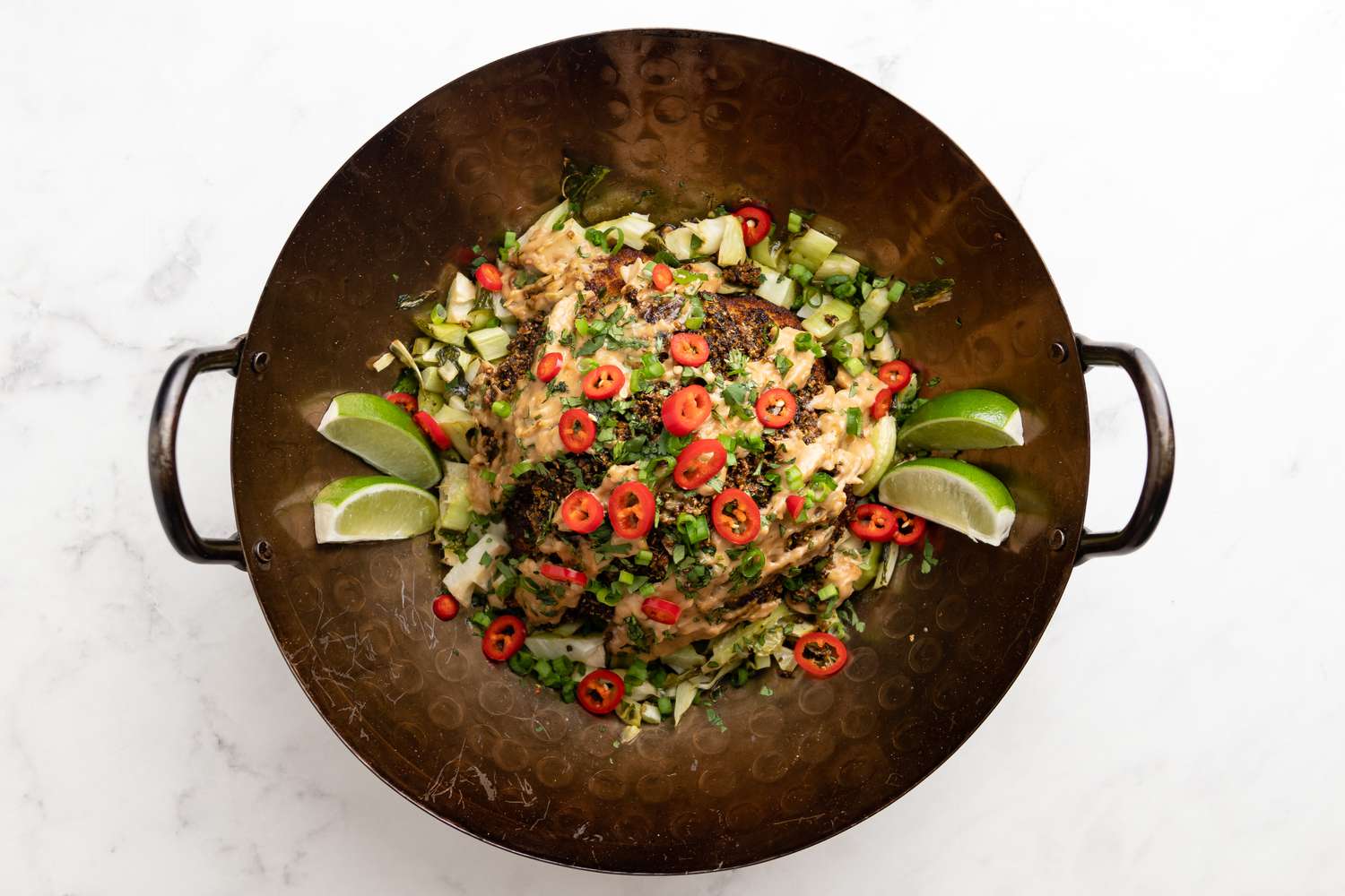 Smoked Whole Cauliflower with Spiced Soy Butter and Satay Sauce