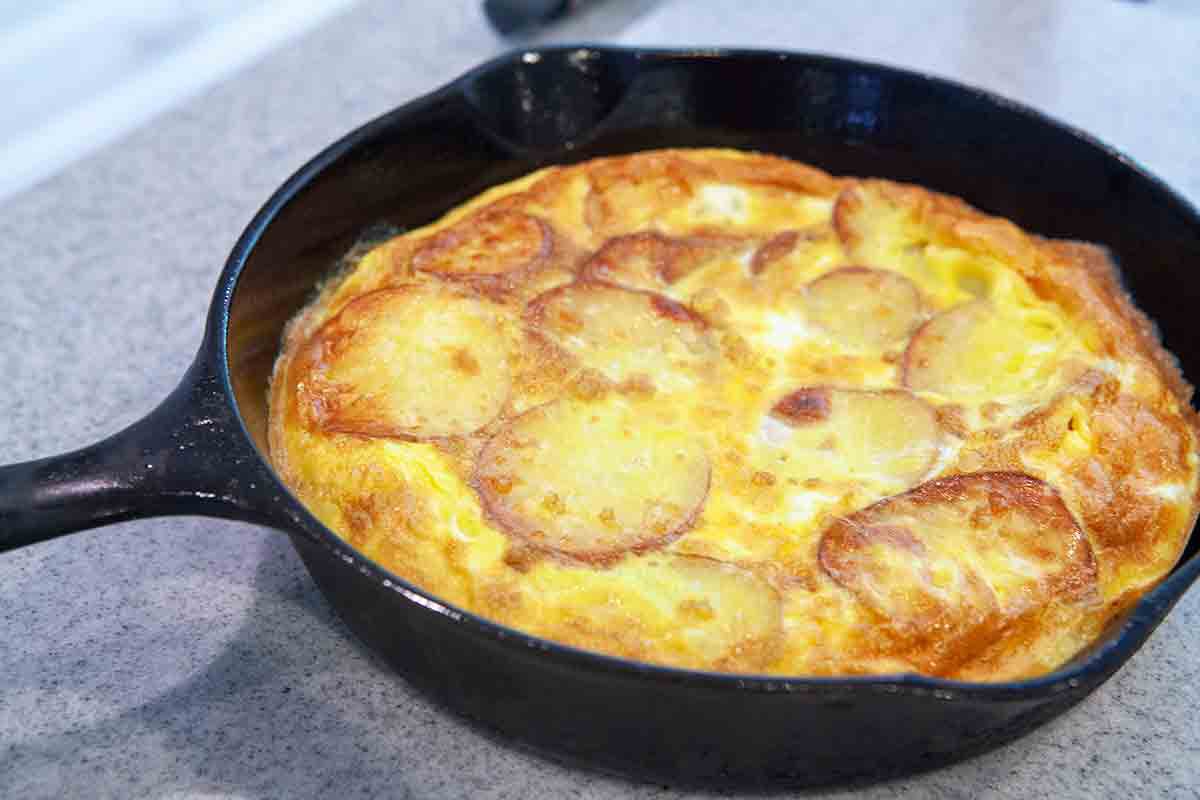 remove spanish tortilla from broiler