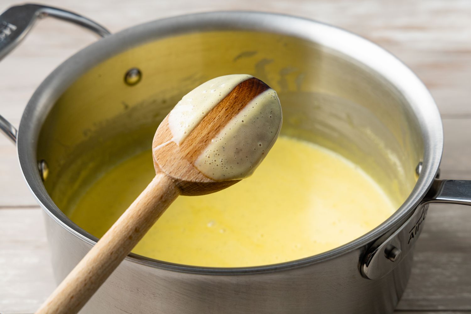 Crème Anglaise on Back of Spoon to Show Consistency
