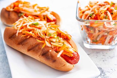 Hot Dogs with Kimchi and Gochujang