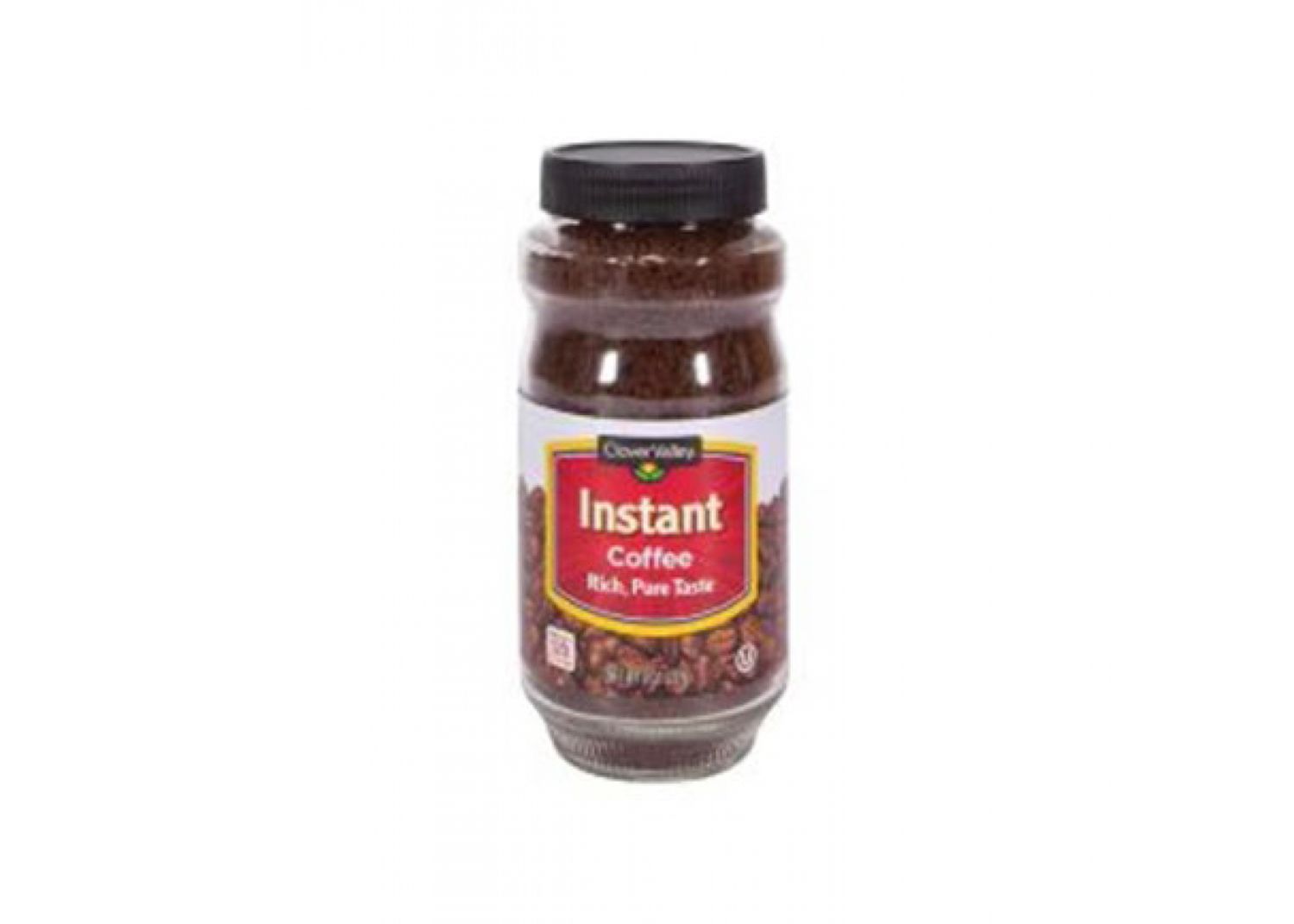 A jar of Clover Valley Instant Coffee