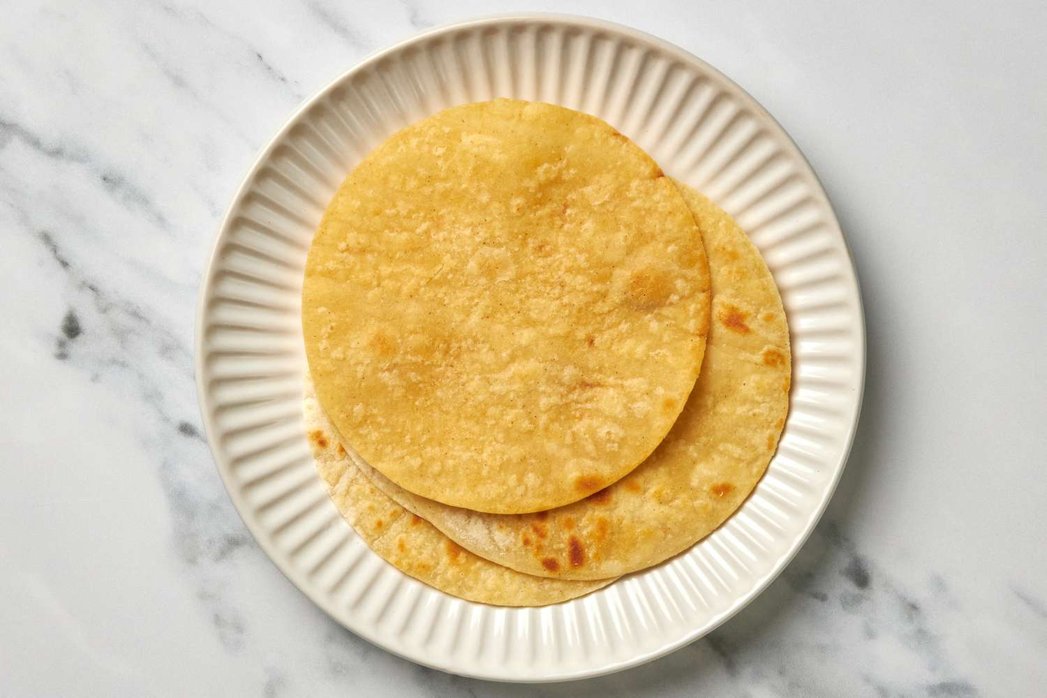 A Plate With the Toasted Tortillas