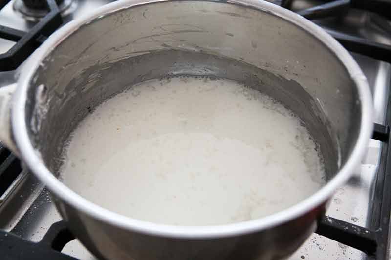 Making Lemon filling for Lemon Meringue Pie