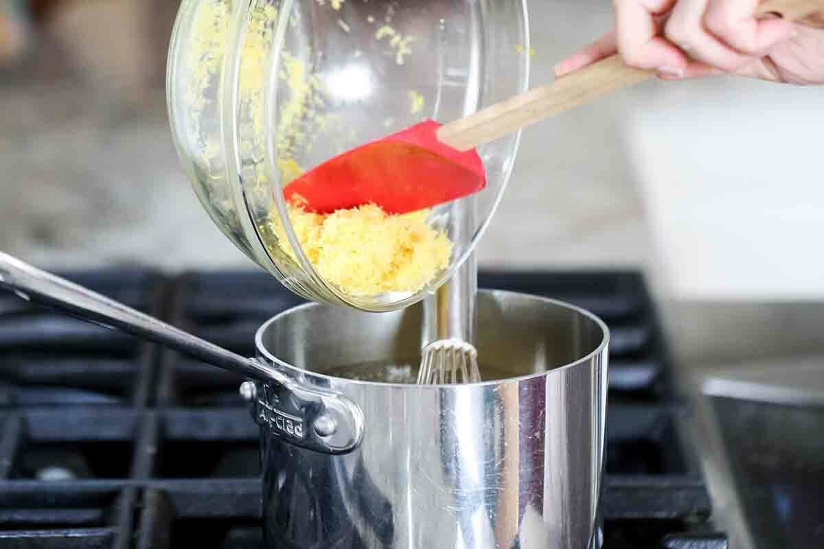 Recipe for Lemon Curd add the zest