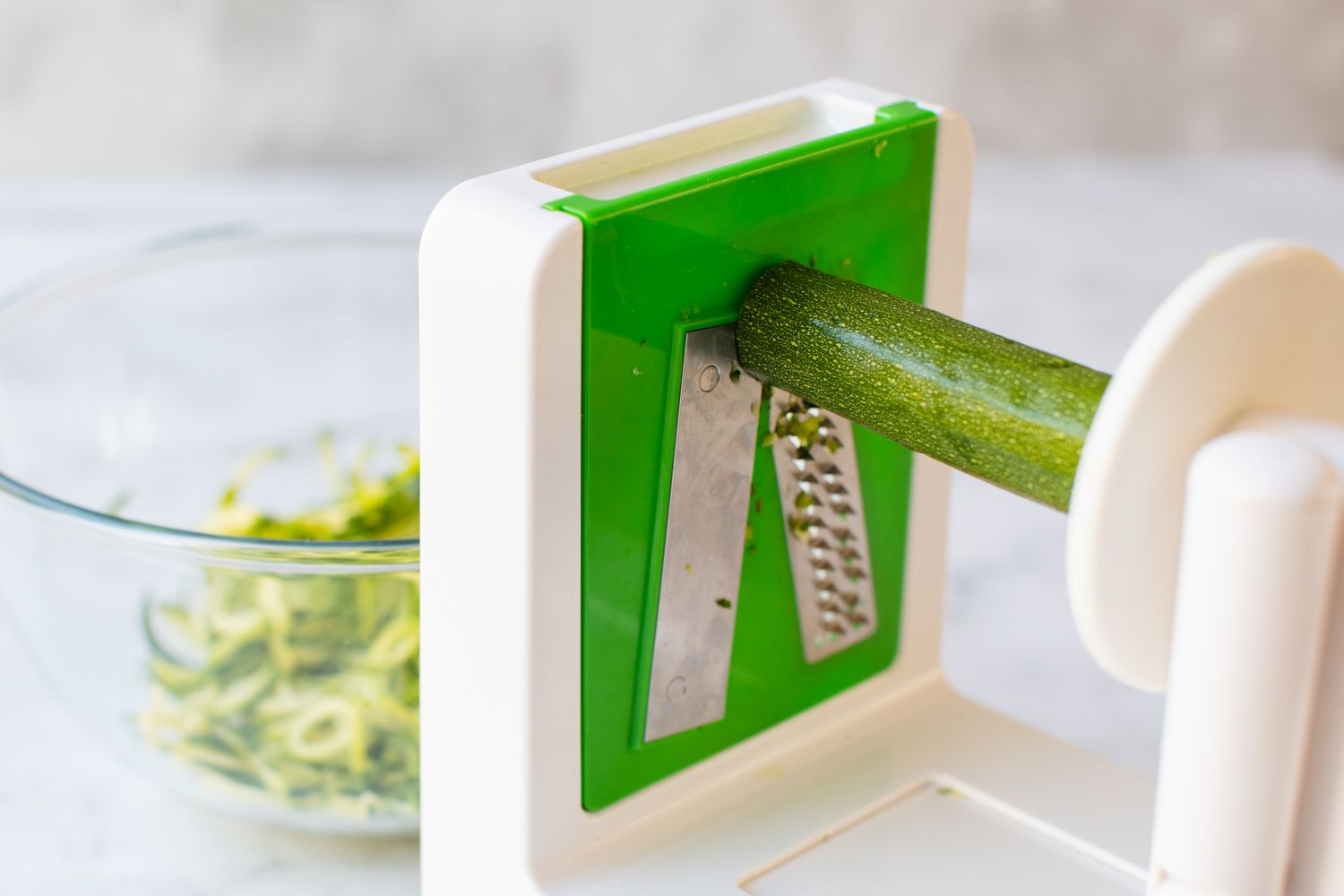 Zucchini in a Spiralizer for Noodle Casserole