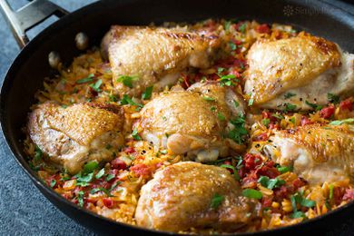 Skillet Chicken and Orzo