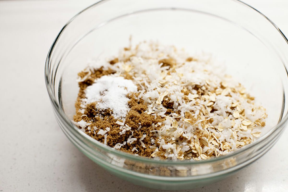 ingredients in Caramelita bars with coconut 
