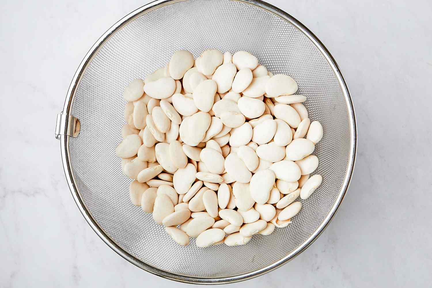 Lima Beans in a Colander for Southern Lima Beans Recipe